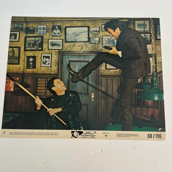 Photo Still 1968 Film Coogan's Bluff Clint Eastwood Pool Table Fight 68 / 196 JL - Picture 1 of 9